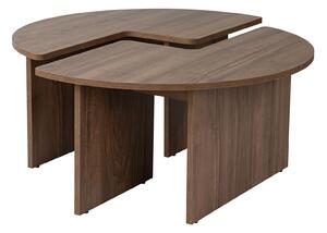 Set de doua masute de cafea LUNVERO, nuc