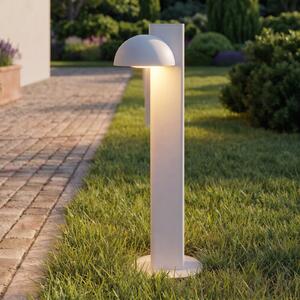 Lucande Bornă luminoasă LED Velira, gri deschis, 77 cm, cu 1 bec, IP44, Gri, Metal, Modern
