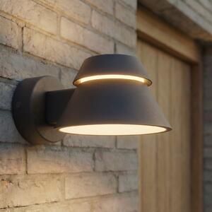 Lucande Lampa de perete pentru exterior cu LED Moena, negru, metal, IP44, Negru, Aluminiu, Modern