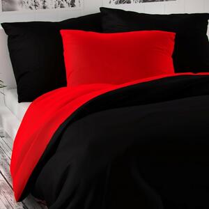 Lenjerie de pat din satin Luxury Collection, roşu /negru, 140 x 200 cm, 70 x 90 cm, 140 x 200 cm, 70 x 90 cm