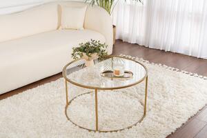 Măsuţă de cafea, Hanah Home, Culoare: Auriu Transparent
