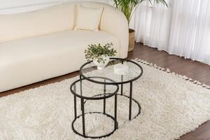 Set de măsuțe de cafea, Hanah Home, Culoare: Negru Transparent