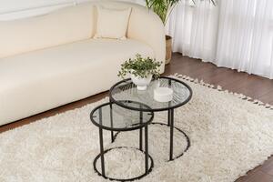 Set de măsuțe de cafea, Hanah Home, Culoare: Negru Gri
