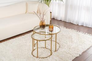 Set de măsuțe de cafea, Hanah Home, Culoare: Auriu Transparent