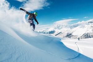 Fototapetă vlies snowboarder călăresc 375 x 250 cm