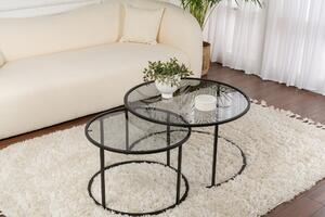 Set de măsuțe de cafea, Hanah Home, Culoare: Negru Gri