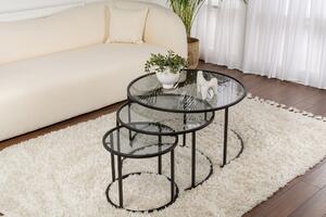 Set de măsuțe de cafea, Hanah Home, Culoare: Negru Gri