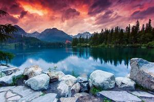 Fototapetă vlies lac în tatra înaltă 375 x 250 cm