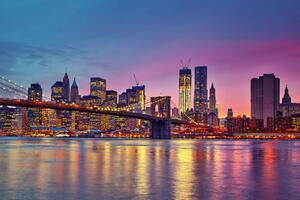 Fototapetă vlies manhattan la amurg 375 x 250 cm