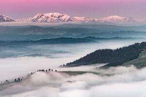 Fototapetă vlies peisaj în ceață 375 x 250 cm