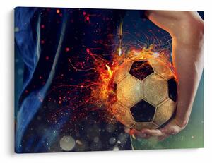 Tablou - Minge de fotbal în flăcări (70x50 cm)