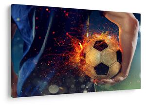 Tablou - Minge de fotbal în flăcări (90x60 cm)