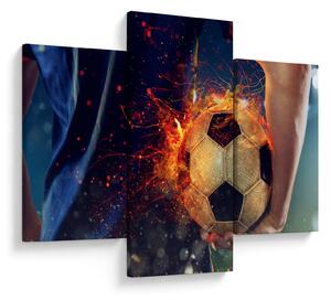Tablou - Minge de fotbal în flăcări (90x60 cm)