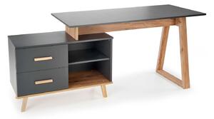 Birou Houston 1211Cu sertare, 8x13x6cm, Antracit, Stejar Wotan