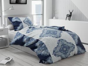Lenjerie de pat din flanel albastru, MANDALA