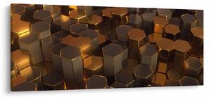Tablou - Hexagoane de bronz (120x50 cm)