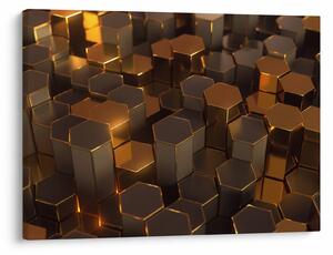 Tablou - Hexagoane de bronz (70x50 cm)