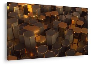 Tablou - Hexagoane de bronz (90x60 cm)