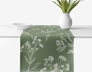 Goldea napron de masă 100% bumbac - frunze de plante aromatice 35x140 cm