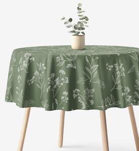 Goldea față de masă 100% bumbac - frunze de plante aromatice - rotundă Ø 140 cm