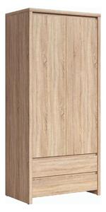 Dulap KASPIAN, stejar sonoma, PAL, cu 2 usi si 2 sertare, 90x56x201 cm