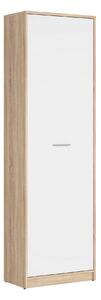 Dulap NEPO PLUS, alb/stejar sonoma, PAL, cu o usa, 60x34x197 cm
