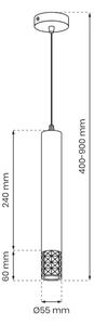 Lustră pe cablu TUBI 1xGU10/8W/230V negru