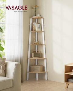 Biblioteca pe colt Vasagle Natural 37.2x37.2x159 cm