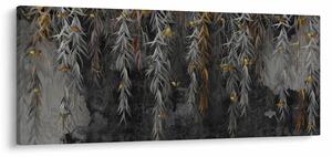 Tablou - Crenguțe de salcie, fundal negru (120x50 cm)