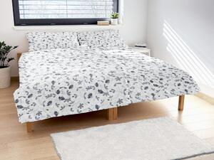 Lenjerie de pat din bumbac ARMONIA FLORILOR - Gri | 140 x 200 cm / 70 x 90 cm