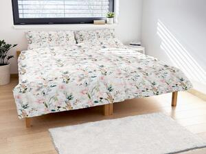 Lenjerie de pat din bumbac FLORI ROZ - 140 x 200 cm / 70 x 90 cm