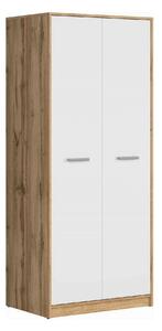 Dulap MATOS, alb/stejar, PAL, cu doua usi, 80x55x189 cm