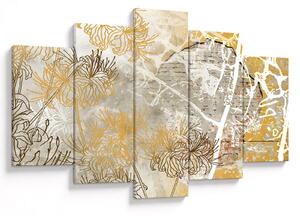 Tablou - Vintage perete cu flori (150x105 cm)