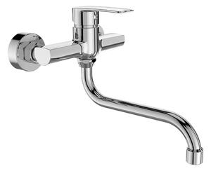 Mereo Mereo, Baterie de perete pentru chiuvetă Mereo, Pego, 150 mm, cu braț tubular ø 18 mm - 200 mm, cromat, MER-CB30101P