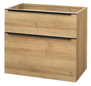Mereo, Mereo Mailo, mobilier baie 80 cm, stejar Riviera, mâner negru, MER-CN521SBN