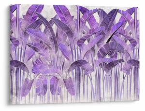 Tablou - Frunze violet în tencuială (70x50 cm)
