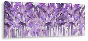 Tablou - Frunze violet în tencuială (120x50 cm)