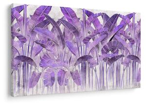 Tablou - Frunze violet în tencuială (90x60 cm)