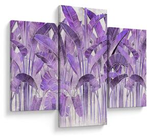 Tablou - Frunze violet în tencuială (90x60 cm)