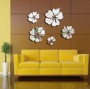Decor modern de perete floare - oglindă autocolant - FILKAJ