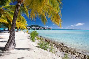 Fototapetă vlies plajă pe bora bora 375 x 250 cm