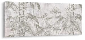 Tablou - Plante tropicale pe perete gri (120x50 cm)