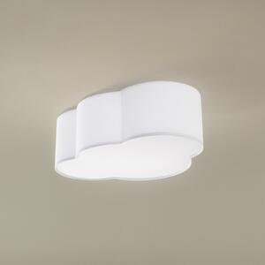 TK Lighting Plafonieră Cloud, material textil, 41 x 31 cm, alb, reglabil, Alb, Camera de zi / sufragerie, Țesătură / Textil, Viața tânără