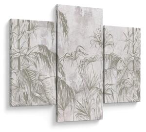 Tablou - Plante tropicale pe perete gri (90x60 cm)