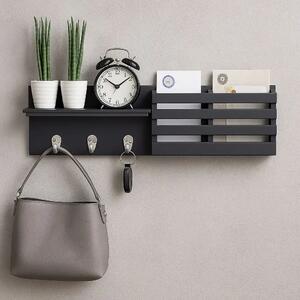 Cuier cu 3 agatatori, Antracit Homs, gri antracit, 60 x 15 x 10 cm, MDF