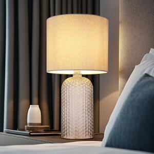 Globo Sofia lampă de masă, gri, înălțime 50 cm, material textil/glass, Gri, Camera de zi / sufragerie, Țesătură / Textil
