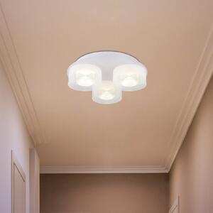 Globo Belinda plafonieră LED, Ø 38 cm, alb, 3 becuri, sticlă, Alb, Camera de zi / sufragerie, Sticlă
