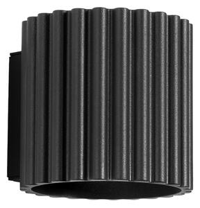 Lampă de perete SOLLUX LIGHTING, RIBLA, reglabil, Negru, Camera de zi, Aluminiu