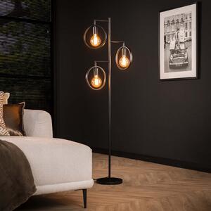 Zijlstra Lampadar Rings, 3 becuri, metal, antracit, E27, Negru, Camera de zi / sufragerie, Metal