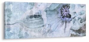 Tablou - Frescă florală pe un perete de cărămidă (120x50 cm)
